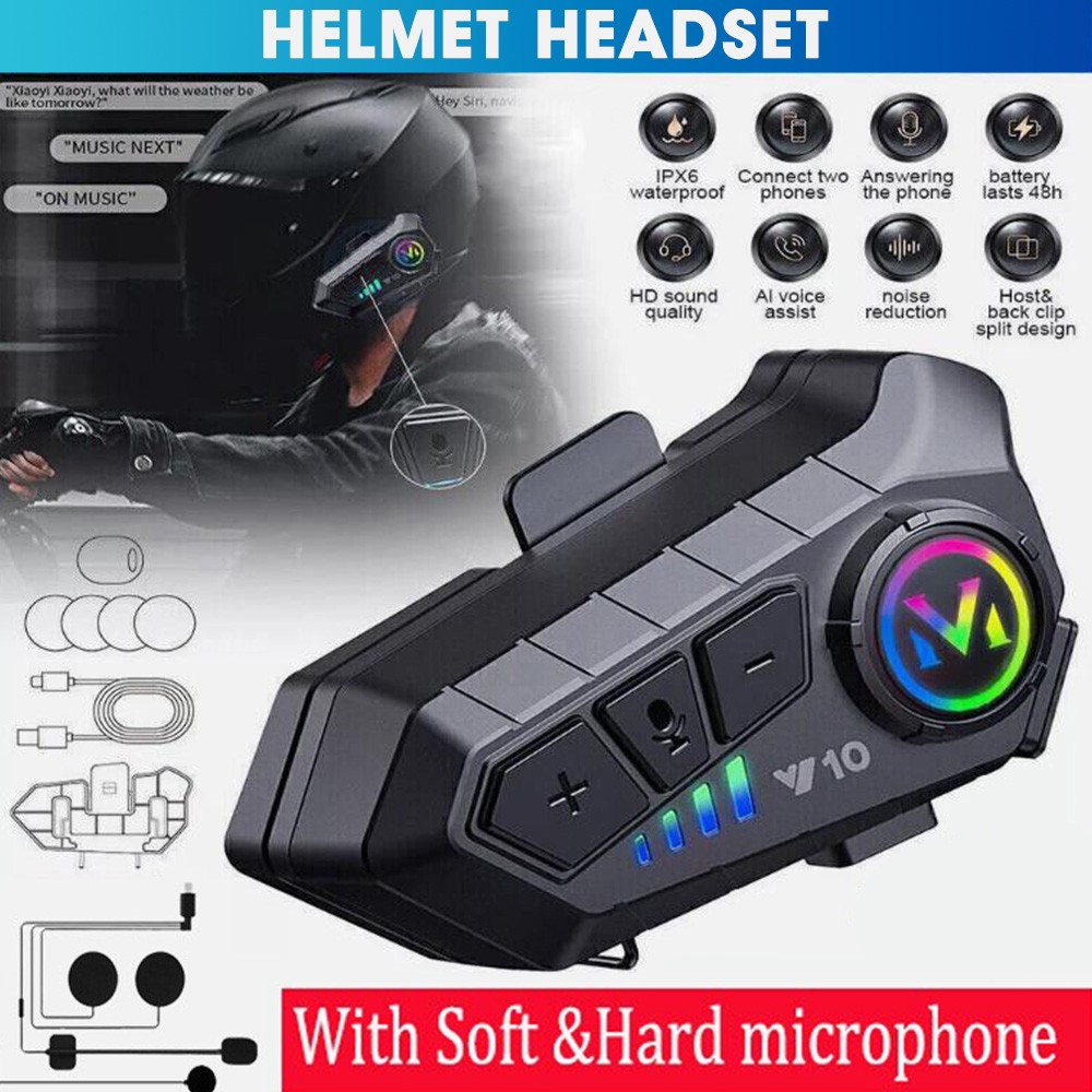 Motorcycle Helmet Headset Speaker Wireless Headphone Support bluetooth 5.3