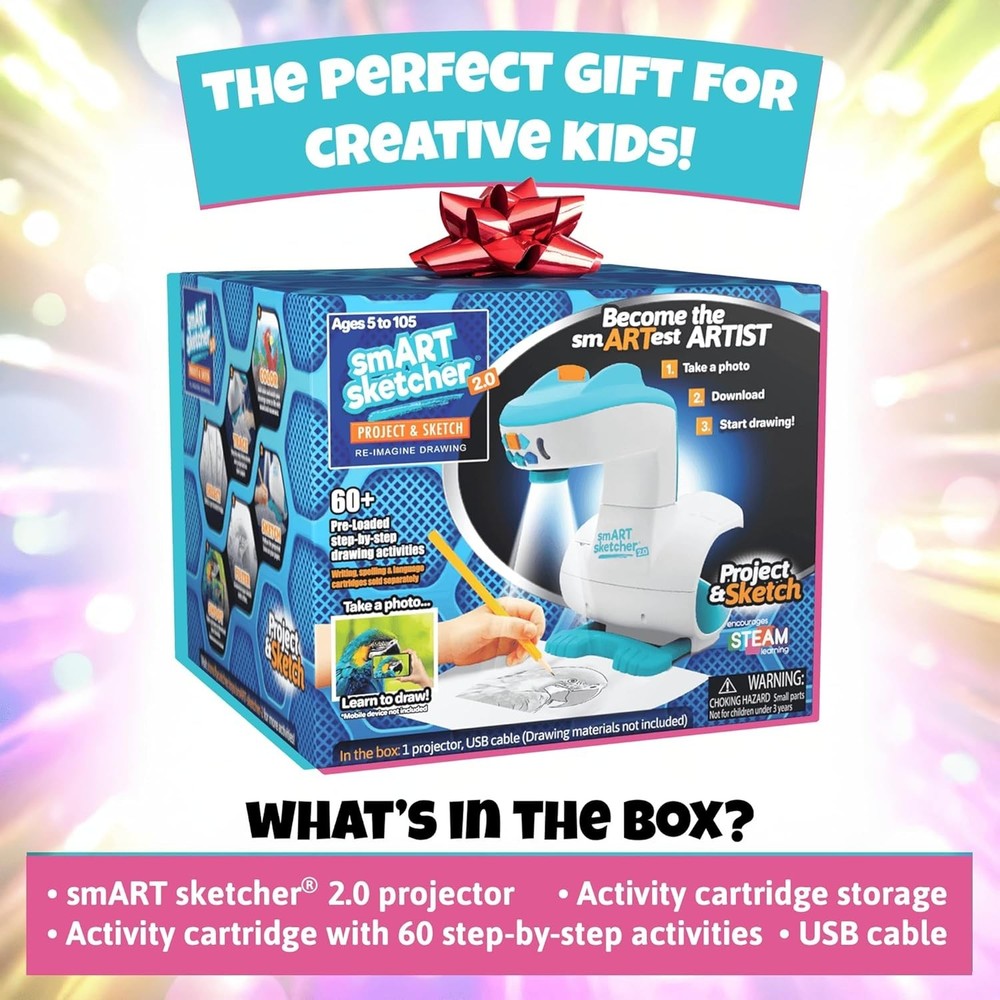 Kids Smart Sketcher 2.0 - Ultimate Drawing Projector with Step-by-Step Tutorials