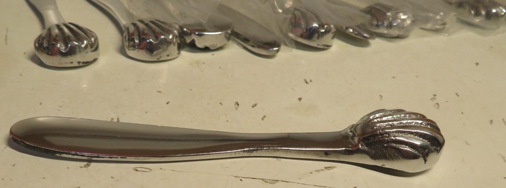 11 Pc Seashell Cheese Server Set Spatula Stir Stick Unknown Serving Lot 5" Set