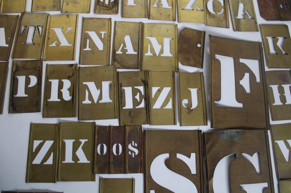 Antique Large Brass Reese's Stencils Lot
