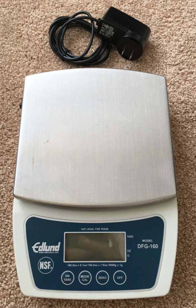 Edlund DFG-160 Digital Portion Control Scale, 10 lb., Silver w/OEM Power Cord