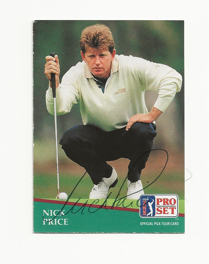 NICK    PRICE     GOLF         AUTOGRAPHED    CARD