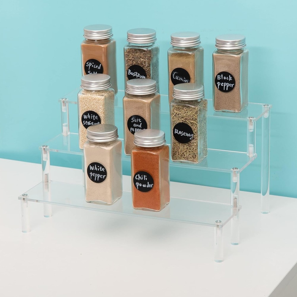 3 Steps Clear Acrylic Display Riser Cupcake Stand Display for Decoration