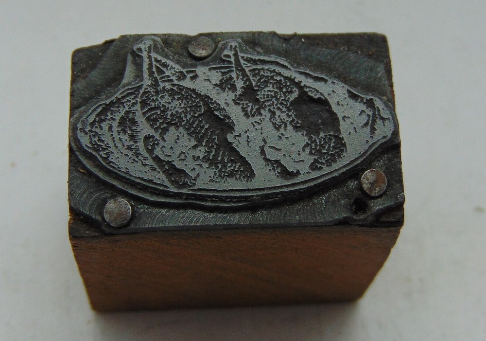 Printing Letterpress Printer Block 2 Cooked Chickens??