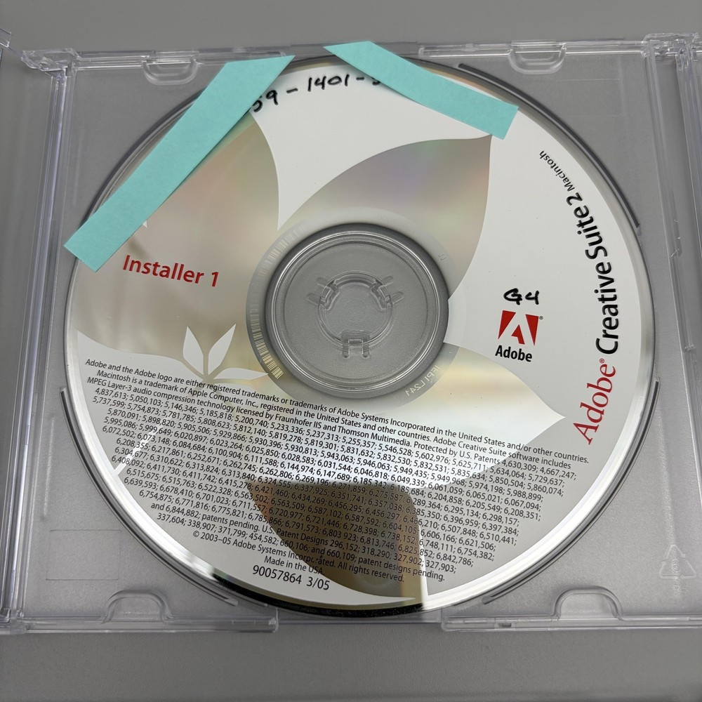 Vintage 2005 Adobe Creative Suite 2 Macintosh 6 CD-ROM Software Discs Mac