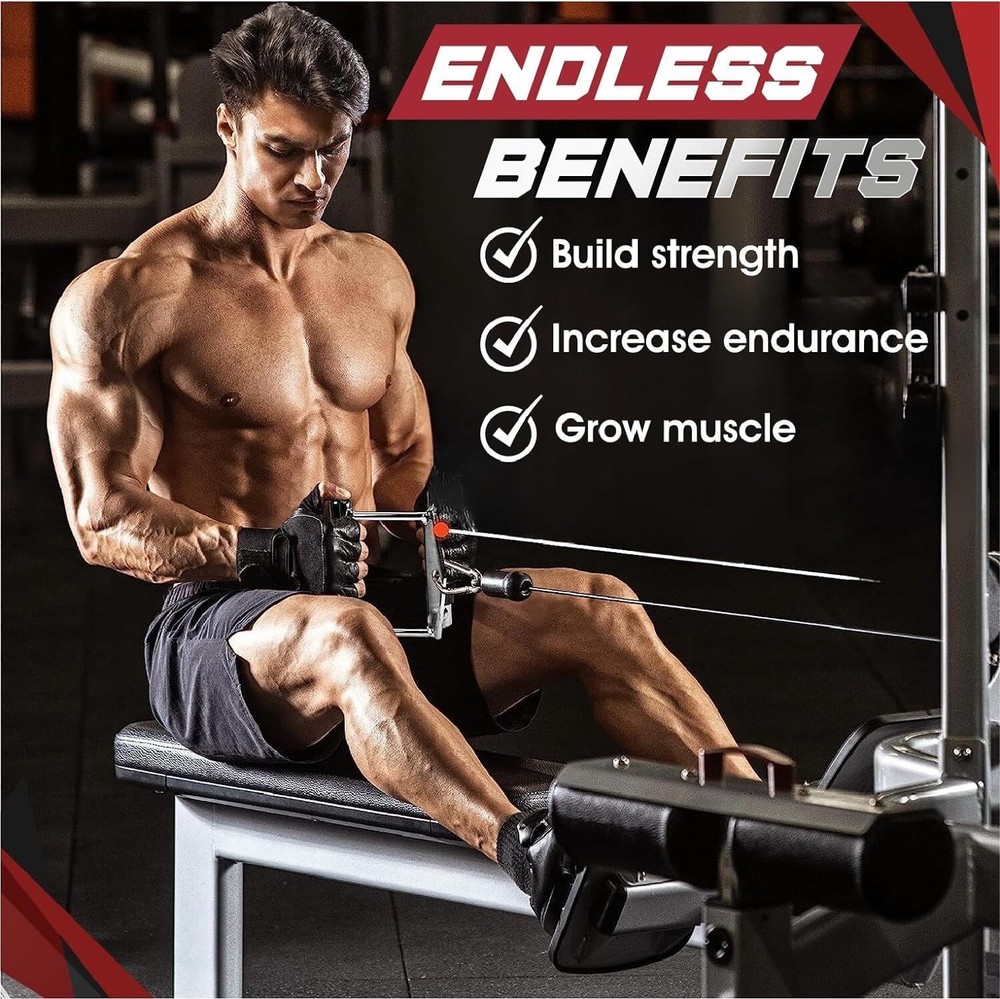 Cable Machine Attachments: 880 LB Support with Comfortable Rubber Grips