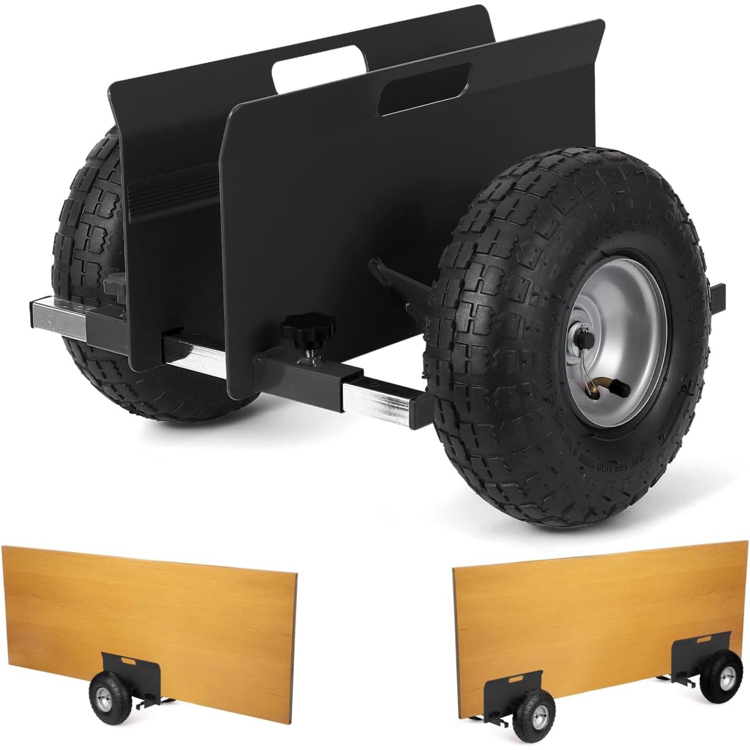 Panel Dolly Drywall Mover Cart Heavy Duty 600LBS Capacity for Wood Panels Black