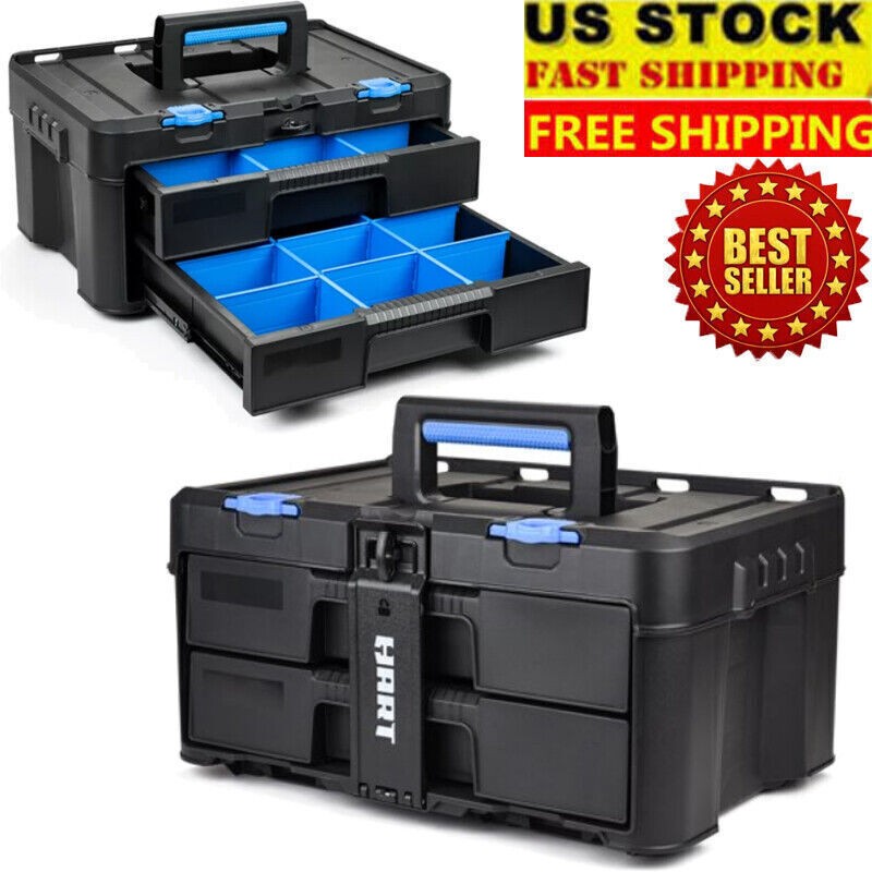 Portable Stack System 2-Drawer Tool Box Fits Modular Hardware Storage System US