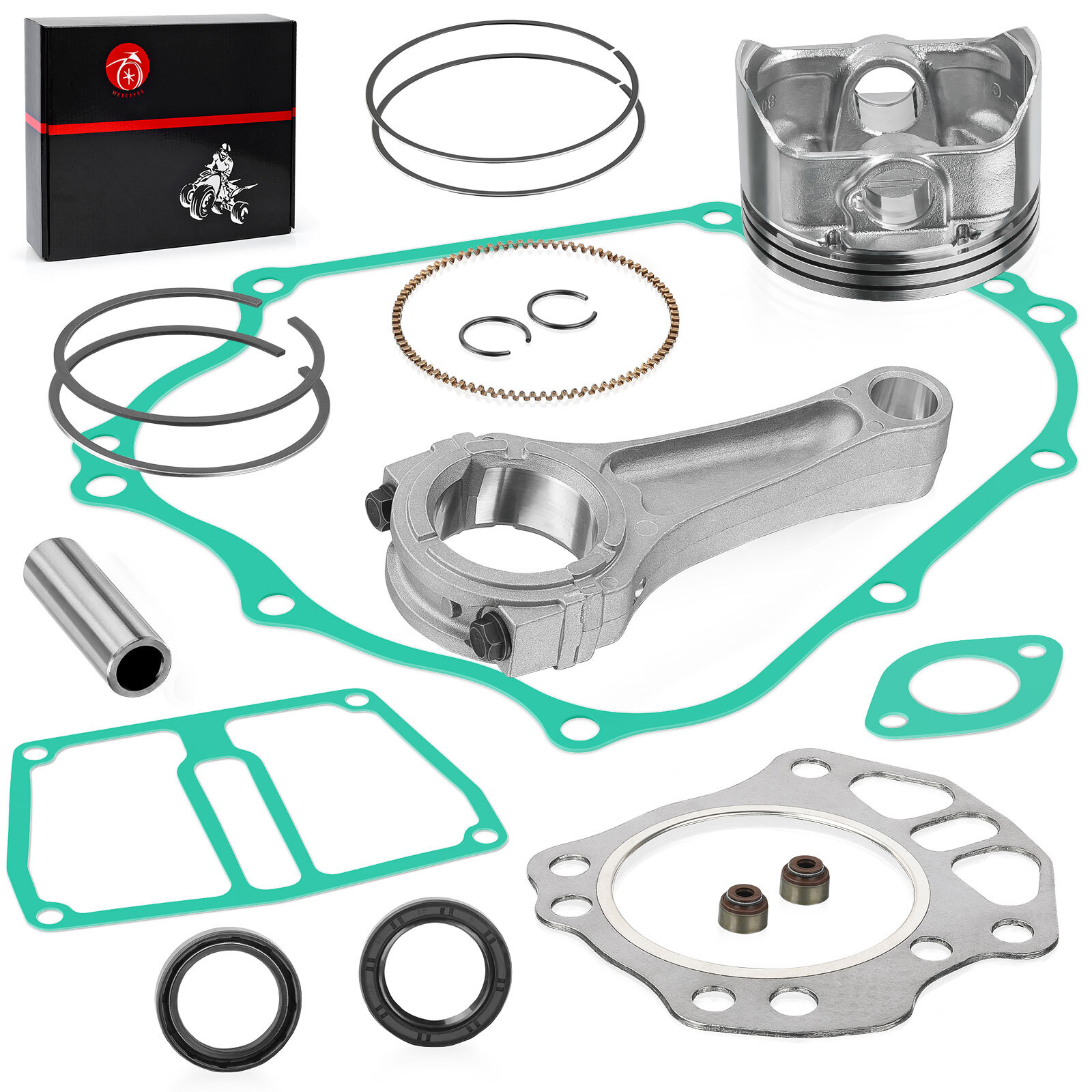 Engine Rebuild kit Piston Gaskets Connecting Rod for Kawasaki Mule 600 610 KAF40