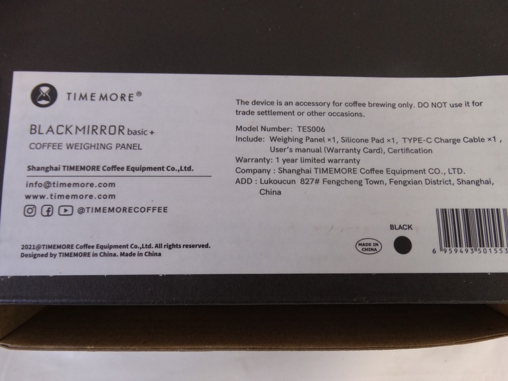 Time More Exclusive Black Mirror Basic+ Coffee Scale