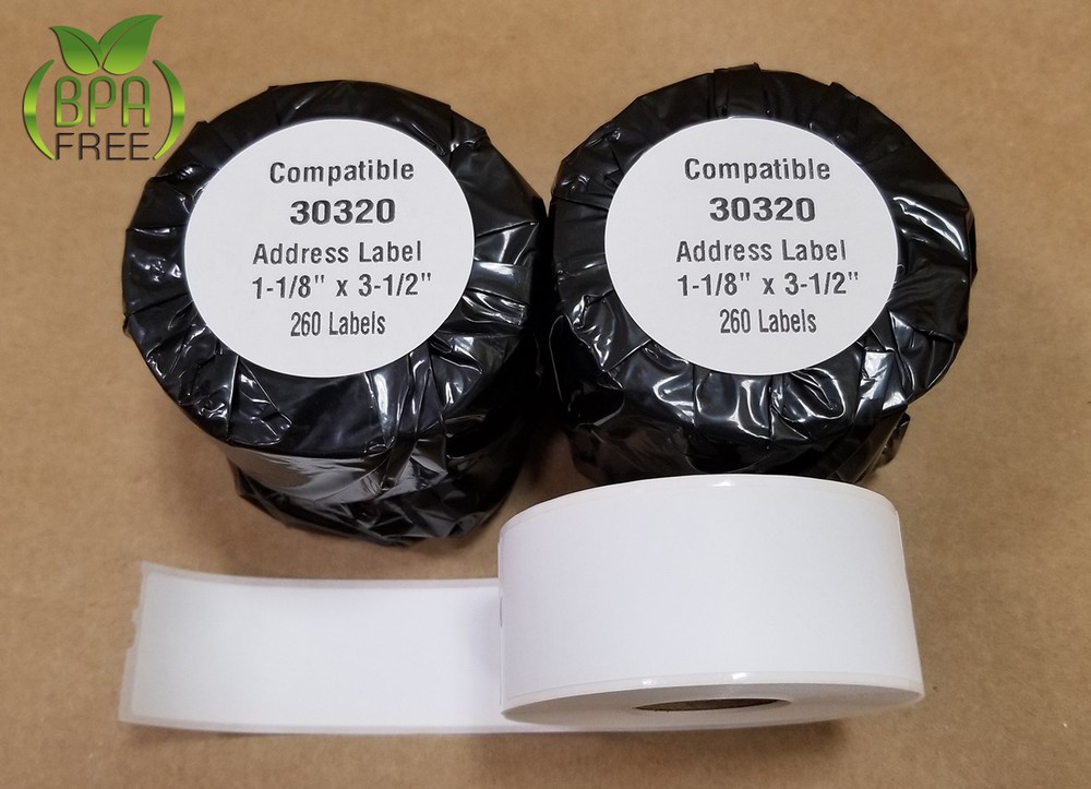 2 Rolls of Dymo® Compatible 30320 White Rectangular Address Labels