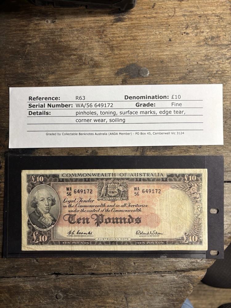 Commonwealth of Austrlia £10 Ref R63 Note