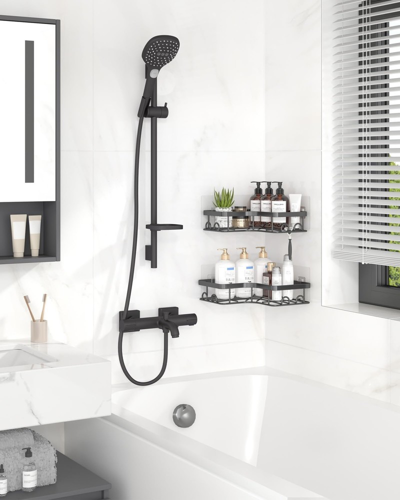 Corner Shower Caddy - 2 Pack, Adhesive Shower Organizers, Rustproof Stainless...