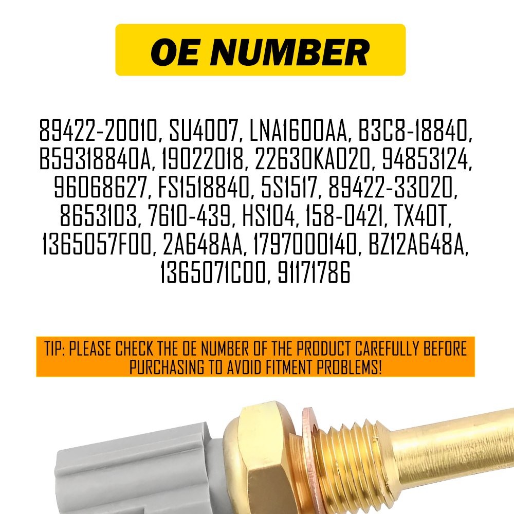 Engine Coolant Temperature Sensor For Toyota Sequoia Prius Pickup Matrix Avalon