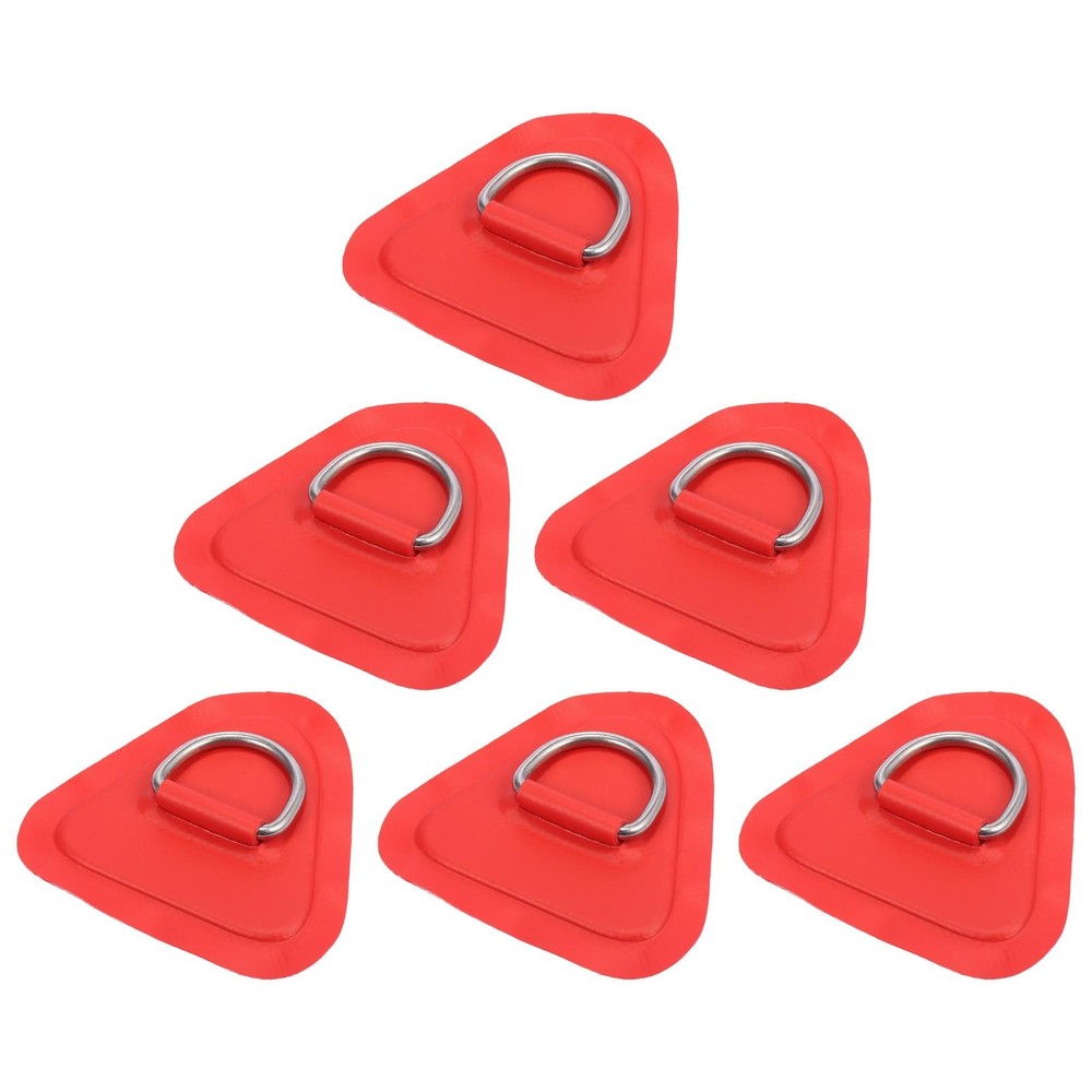 6pcs D PVC Patch Stainless Steel Triangle Red Shape for Kayak