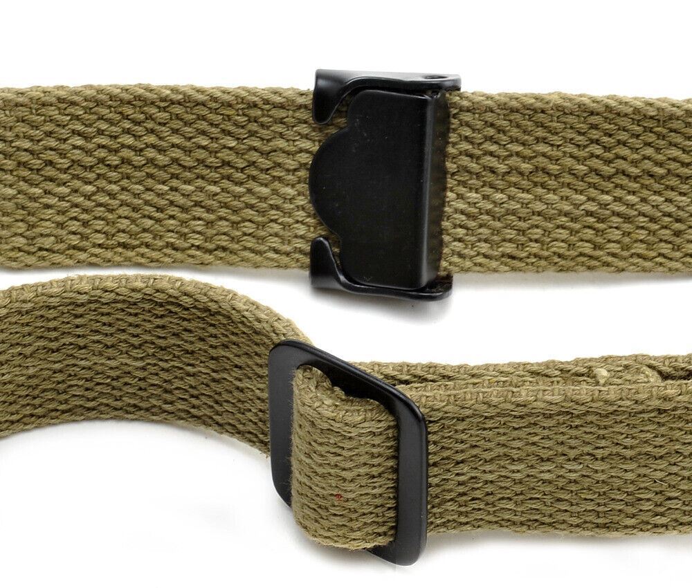 M1 GARAND CANVAS RIFLE SLING with Correct WW2 Hardware Lt. OD marked JT&L 1943