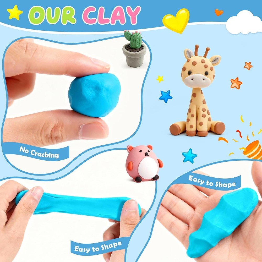 Complete 52-Color Modeling Clay Set with Tools & Accessories - Perfect Gift Idea