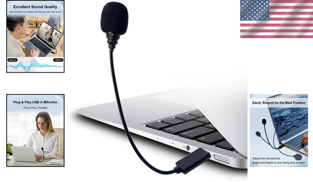 Compact Plug & Play USB Microphone - Crystal Clear Sound for Content Creation