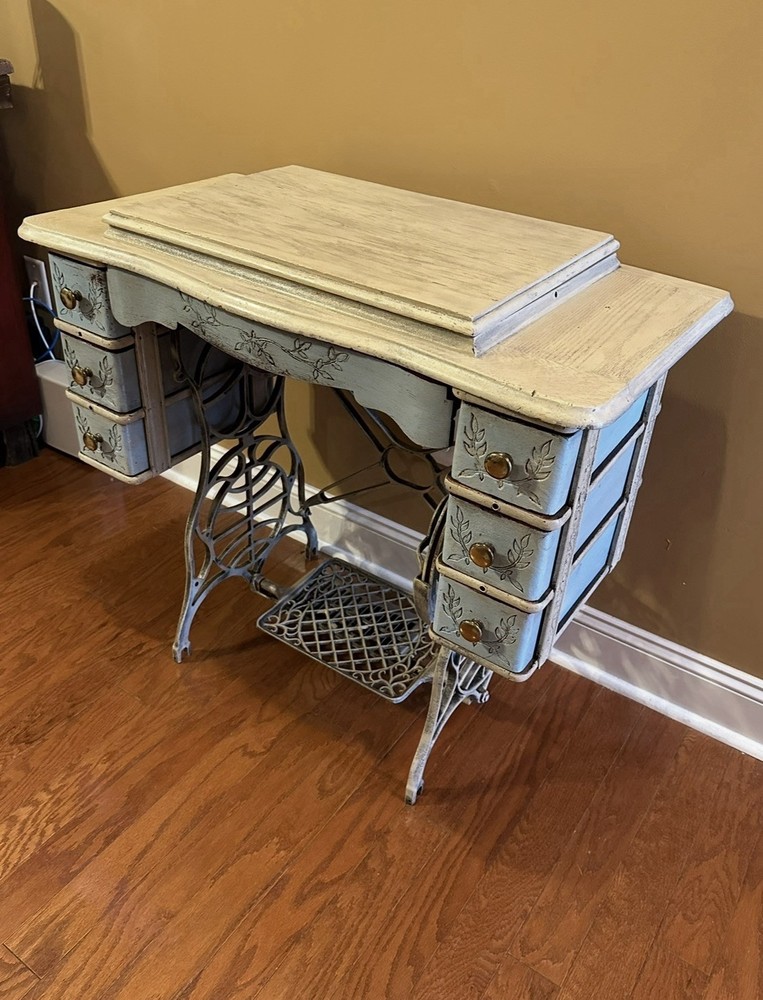 antique vanity desk with mirror