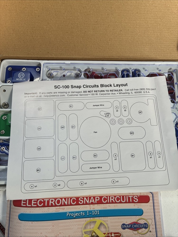 Snap Circuits Jr. By Elenco Model SC-100 Fun Learning Electronics Kit NIB
