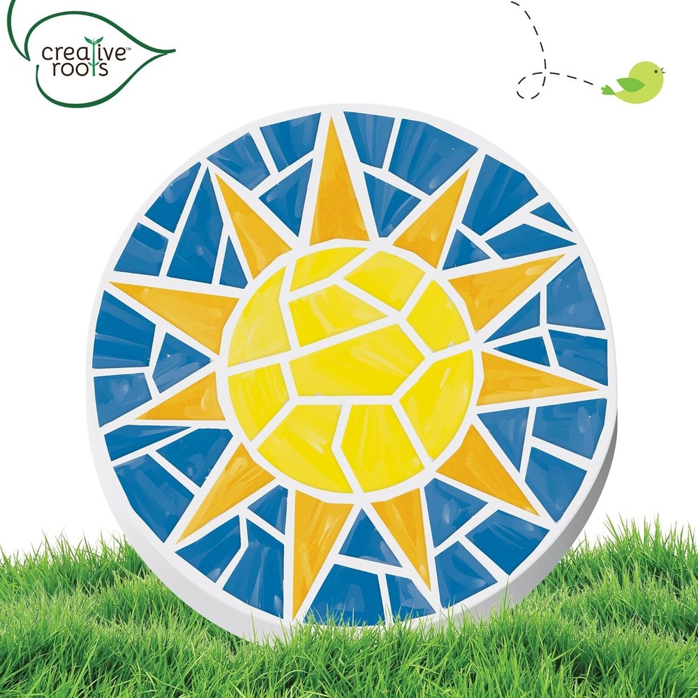 Creative Roots Mosaic Sun Stepping Stone Kit, Includes 7-Inch Ceramic Stepping S