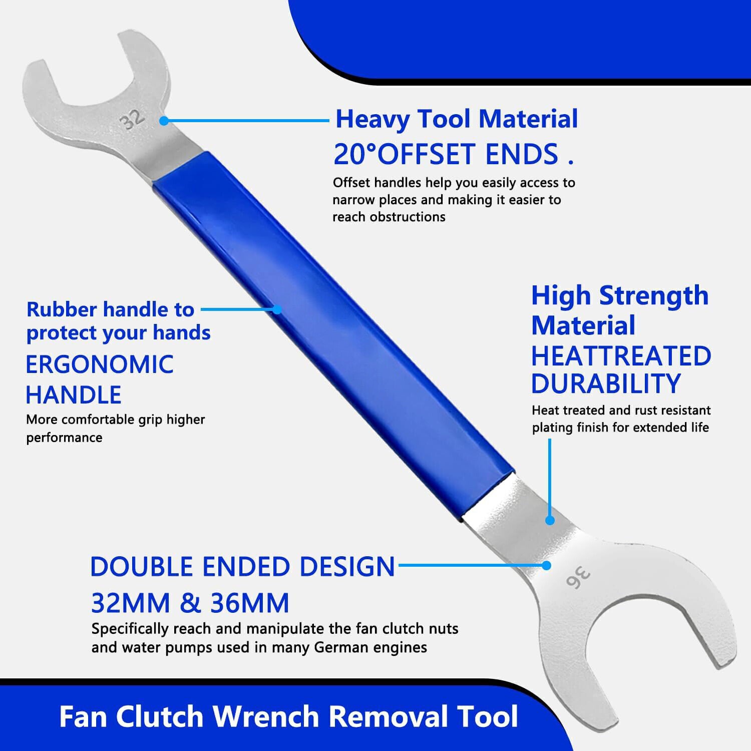 3PCS Fan Clutch Nut Wrench 32mm&36mm Clutch Holder Removal Tool For bmw