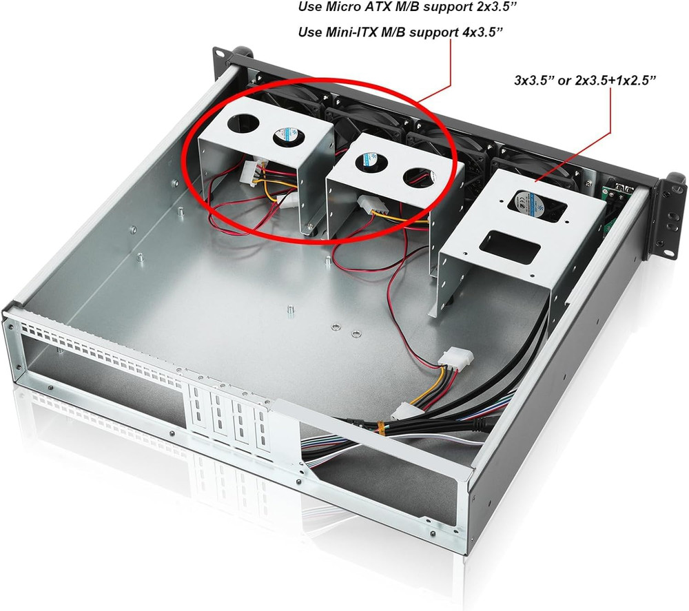Server Case Microatx/Mini-Itx 2U Rackmount Server Chassis Max 7X3.5 Bay / USB3.0