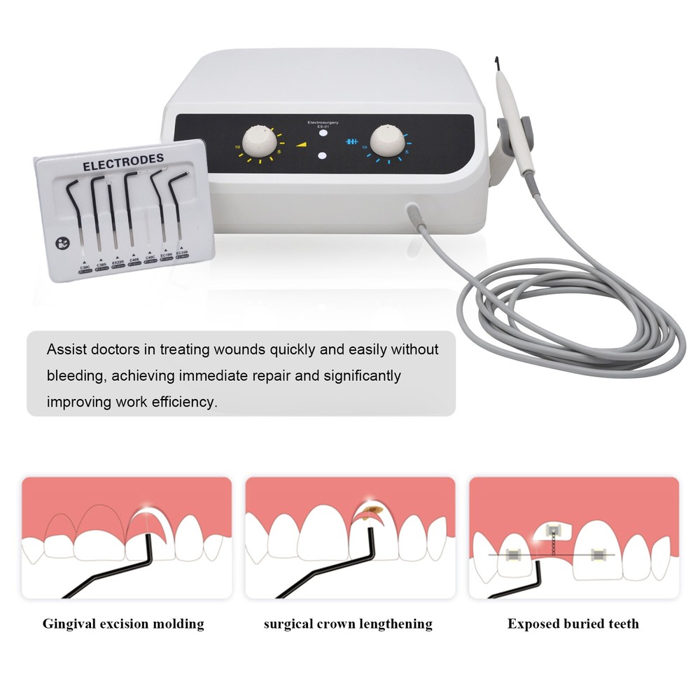 Dental Incision Coagulation High-frequency Electrosurgery Unit+7 Pcs Electrodes