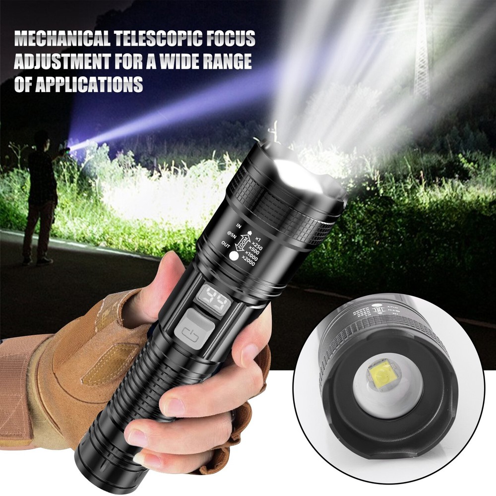 Multifunction Super Bright LED Tactical Flashlight Rechargeable LED Work Light
