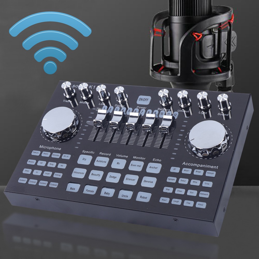 Audio Mixer Sound Board Console with 27 Sound Effects, USB Bluetooth Input