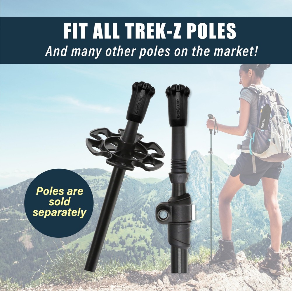 Trekking Pole Accessory Set – Includes 4 Rubber Tips & 2 Mud Baskets for Hiki...