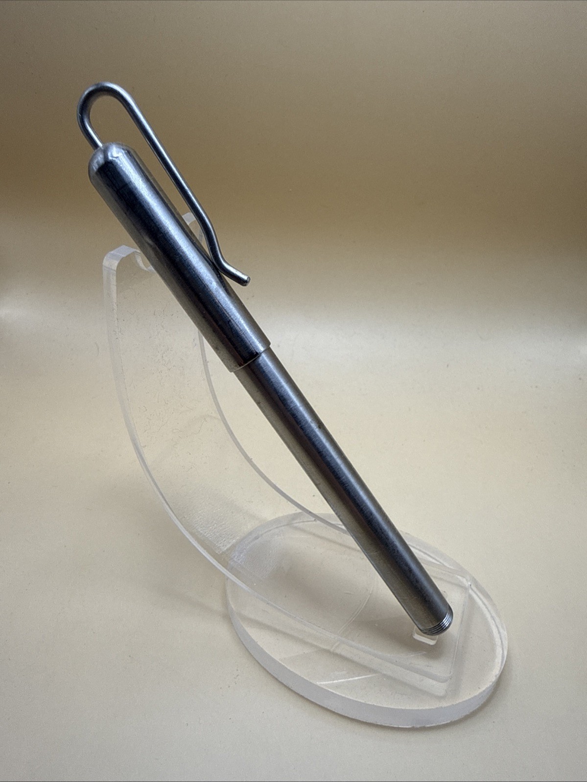 Stainless Steel Ballpoint Pen Screw Cap Gnarled Grip EDC