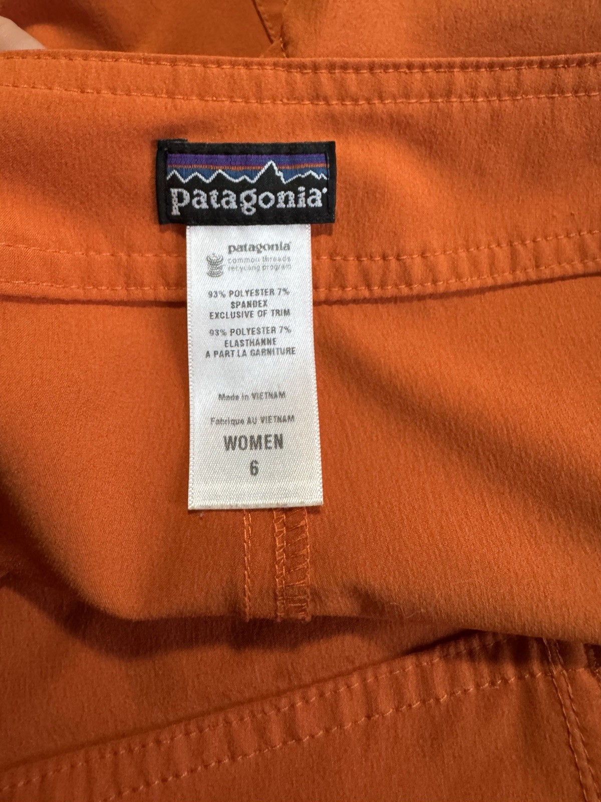 Patagonia Women’s Meridian Board Shorts Size 6 Orange