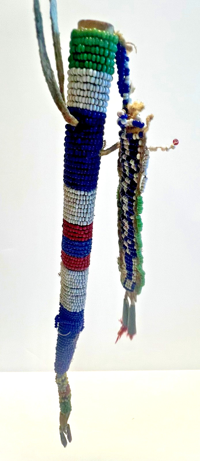 Antique Native American Indian Beaded Awl Case; Tinkle Cones; 1890's