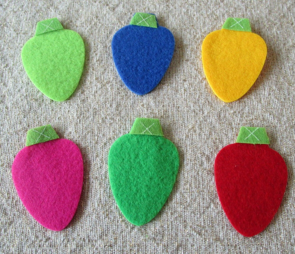30 Felt Board Pieces Christmas Lights Die Cuts for Counting, Sorting, Math