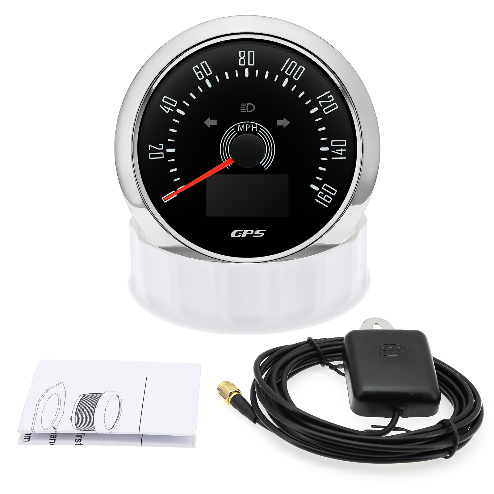 6 Gauge Set 85mm GPS Speedometer 160MPH Tacho&52mm Fuel/Oil/Temp/Volt Gauge US