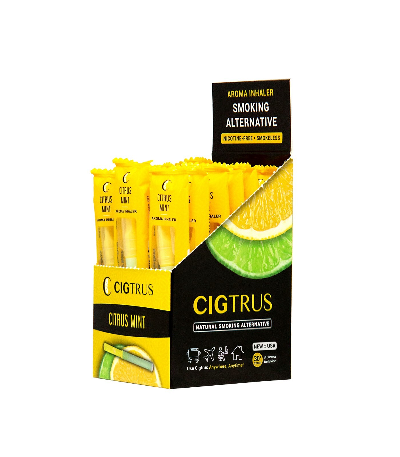Quit Smoking Natural Alternative Aid Refreshing Citrus Lime Aroma Inhaler Box 20