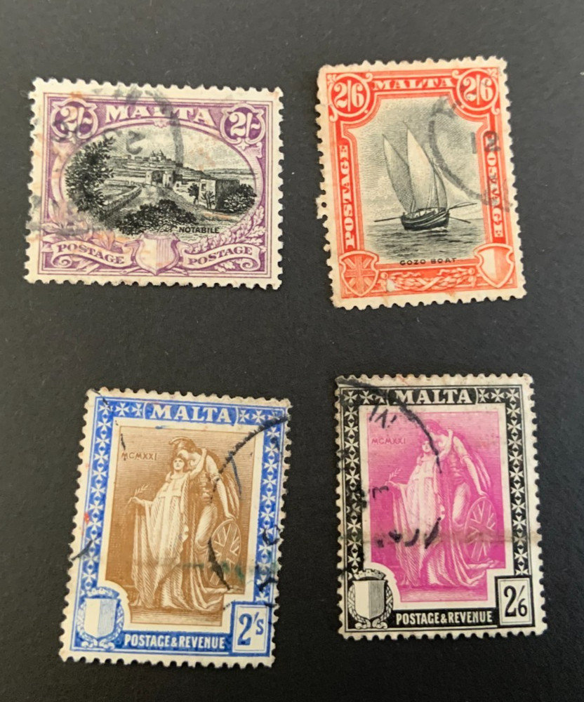 Malta 1920's High Values - catalogue £115 - Ref YL53 E