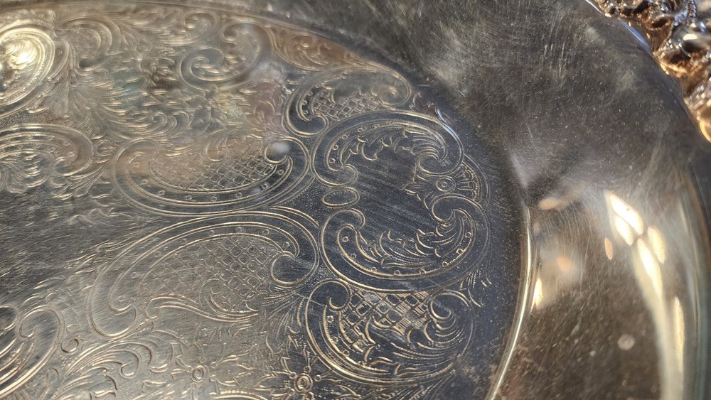 Wallace Baroque Silverplate Serving Tray #273 Oval