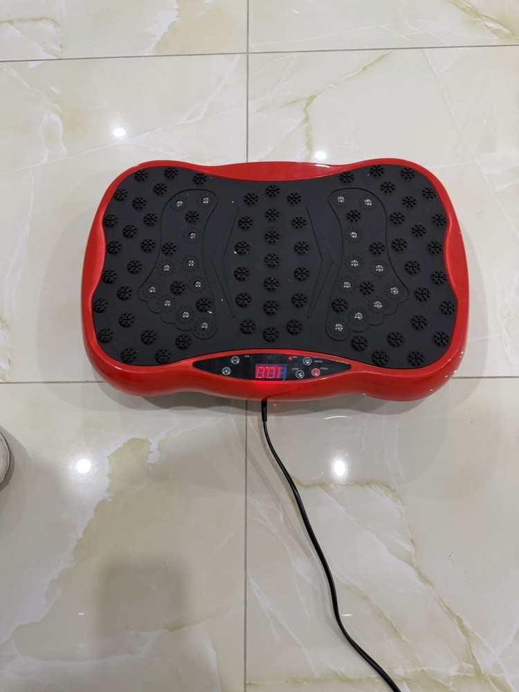 Red Oscillating Vibration Platform Machine Adjustable Speed LCD Display