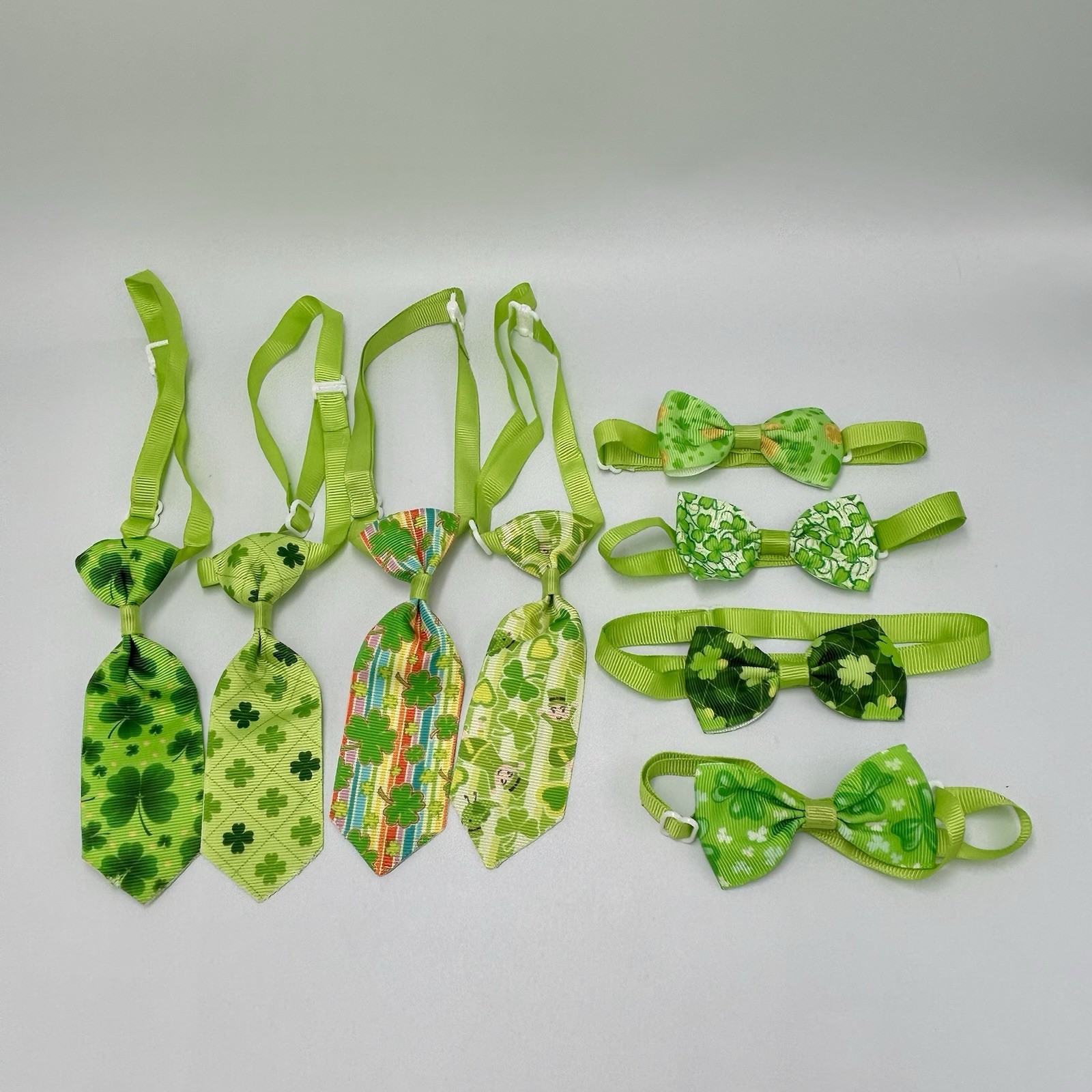 20Pcs Variety St. Patrick's Day Dog Necktie Bowtie Clover Lucky Pet Grooming