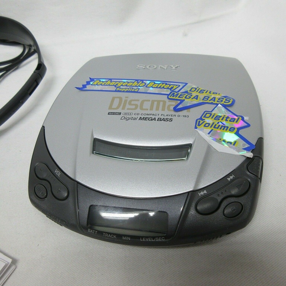 VINTAGE SONY DISCMAN CD PLAYER D-193 ORIGINAL PACKAGE COMPLETE NOT WORKING