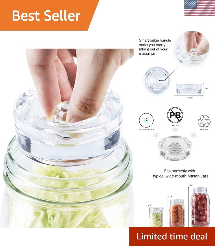 Compact Round Fermentation Weights - 4 Pack for Perfect Vegetable Fermentation