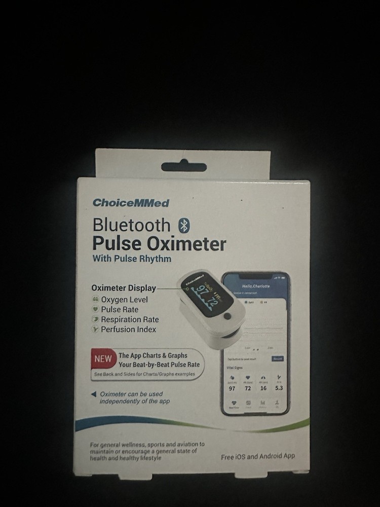 ChoiceMMed Bluetooth Pulse Oximeter with Pulse Rhythm