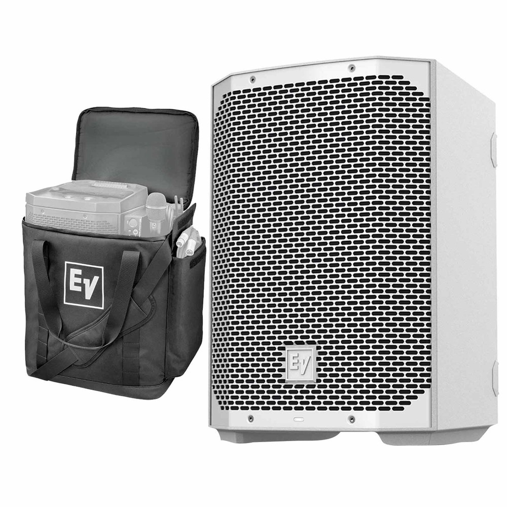 Electro-Voice EVERSE8-W 8" Battery Powered White Loudspeaker w Bag Pack