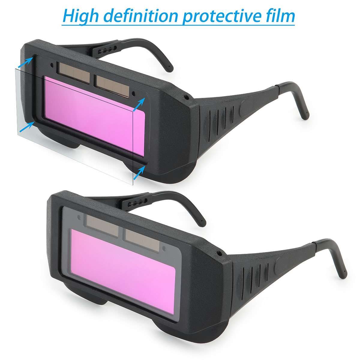 2Pcs Welding Glasses Auto Darkening Goggles Safety Automatic Dimming Welder Arc