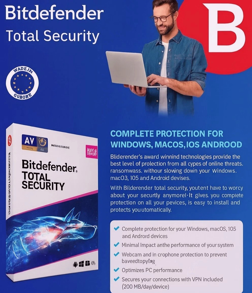 Bitdefender  Security - 2 Years 1 Windows PC + (Total Security)