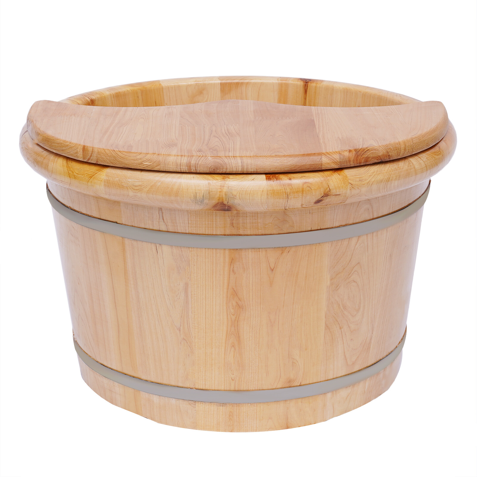 Cedar Wood Foot Basin Wooden Bucket Foot Bath Massage Plus Cover Plate +Massager