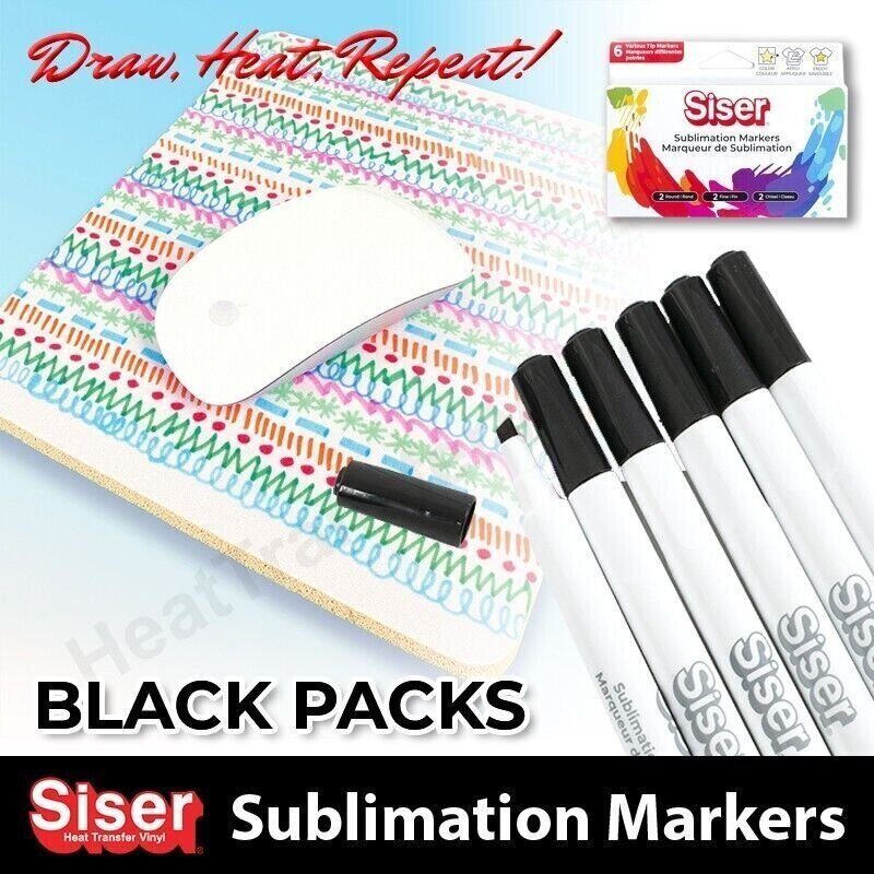 Siser Sublimation Markers- Black Pack (Round Tip)