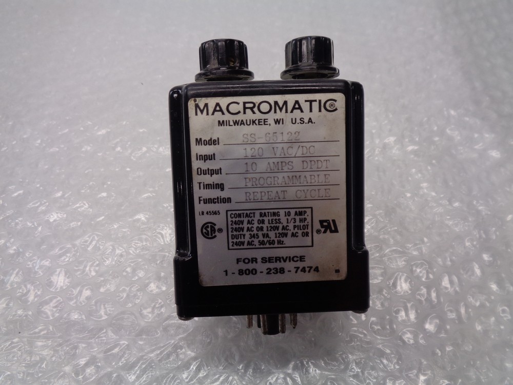 MAGROMATIC SS-65122 TIME DELAY RELAY 120V UNMP